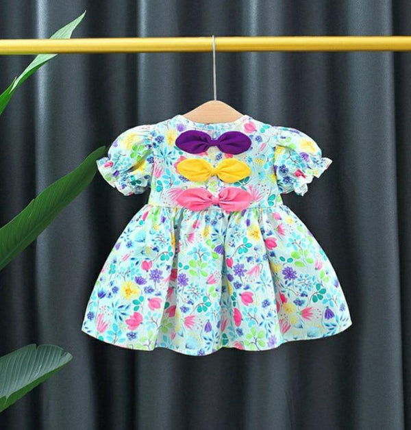 Floral printed cotton frock