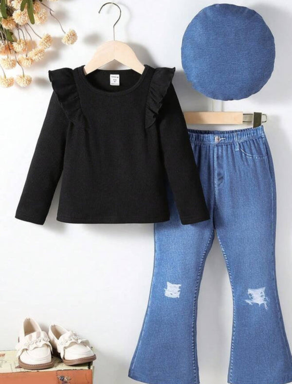 Mid season stuff stylish dress Jersey fabric trouser and cap Terry fabric shirt