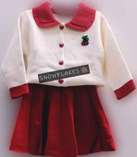 Thick Wool Cardigan & Skirt Set